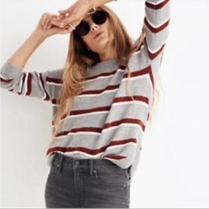 Madewell Westlake Striped Pullover Sweater in Coziest Yarn